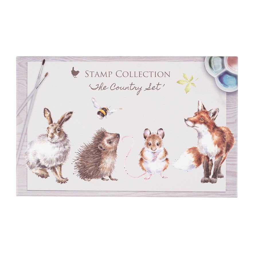 Wrendale Designs - The Country Set – Fa nyomdakészlet erdei állatokkal, 6 db