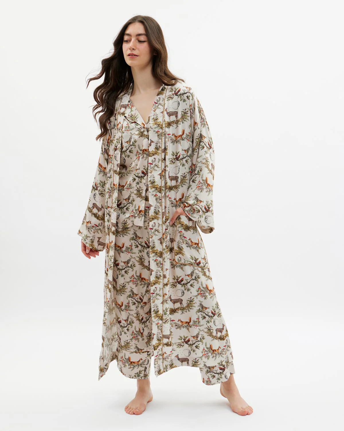 Éjszakai meseerdő kimono - kristály szürke