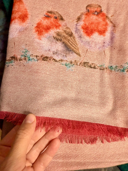 Wrendale Designs - Vörösbegy téli meleg sál