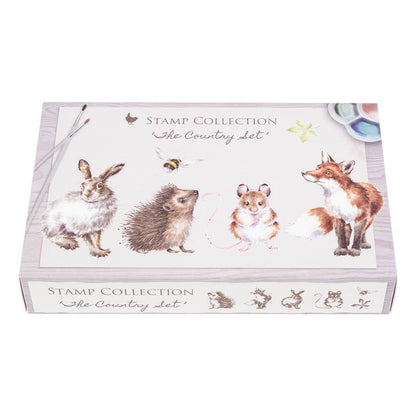 Wrendale Designs - The Country Set – Fa nyomdakészlet erdei állatokkal, 6 db