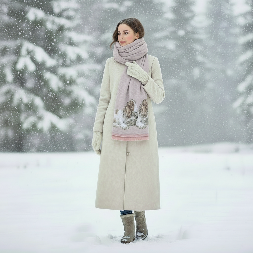 Wrendale Designs - Kutyakölykök téli meleg sál