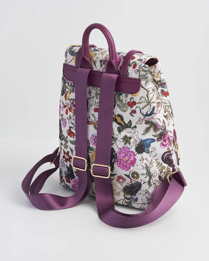 Floral Engravings lila kicsi hátizsák