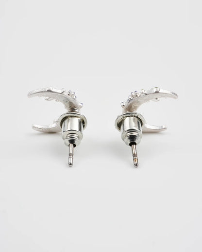 Éjszakai árnyék hold alakú fülbevaló (ezüstözött)