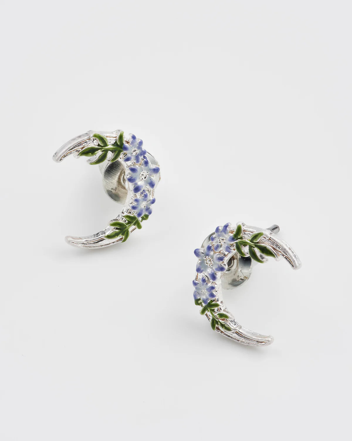 Éjszakai árnyék hold alakú fülbevaló (ezüstözött)