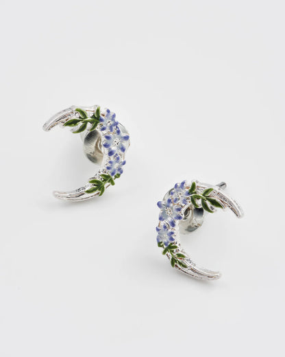 Éjszakai árnyék hold alakú fülbevaló (ezüstözött)