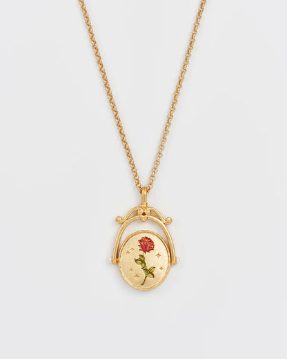 "R" Kezdőbetűs aranyozott nyaklánc virágmotívummal