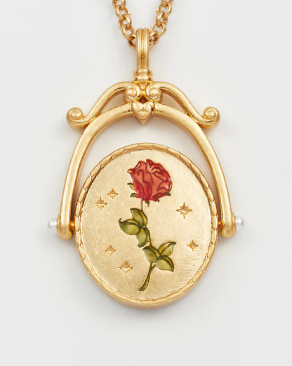 "R" Kezdőbetűs aranyozott nyaklánc virágmotívummal