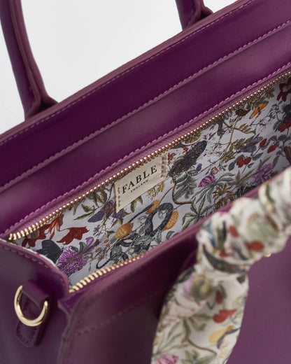 Floral Engravings nagy lila táska