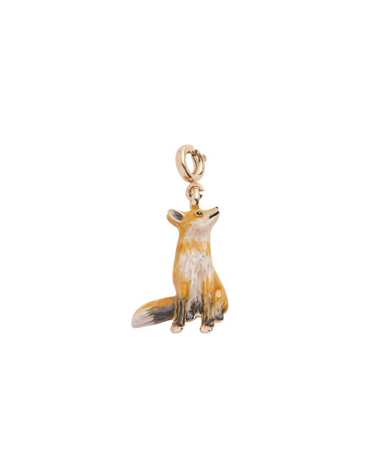 Róka zománcozott charm