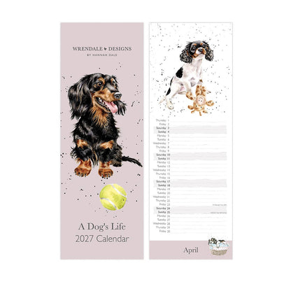 Wrendale Designs - A Dog’s Life 2027 falinaptár - havi beosztású (angol)
