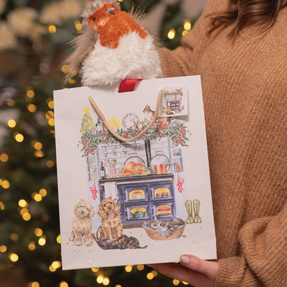 Wrendale Designs - Karácsonyi nagy ajándéktáska - 'A vidéki karácsonyi konyha'