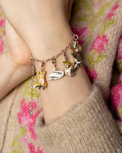 Róka zománcozott charm