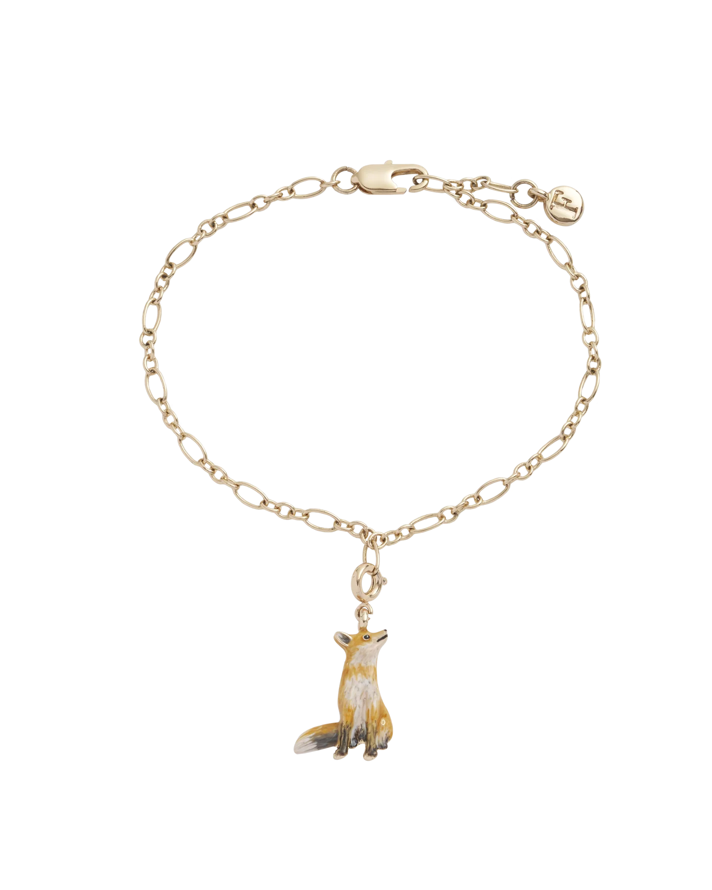 Róka zománcozott charm