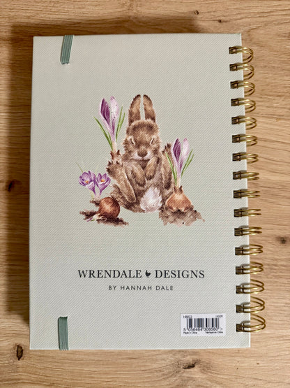 Wrendale Designs - A5 Jegyzetfüzet - Nyuszi a virágcserépben (zöld)