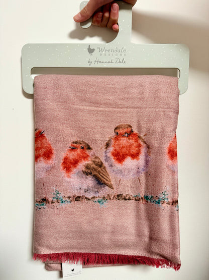 Wrendale Designs - Vörösbegy téli meleg sál