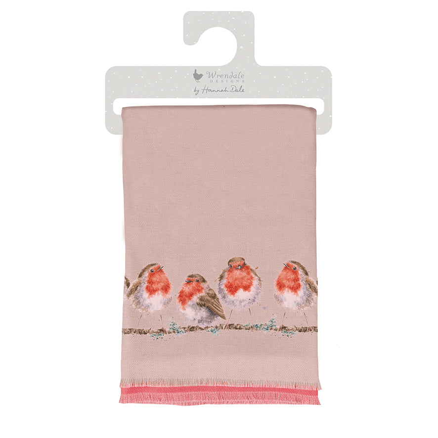 Wrendale Designs - Vörösbegy téli meleg sál