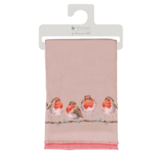 Wrendale Designs - Vörösbegy téli meleg sál