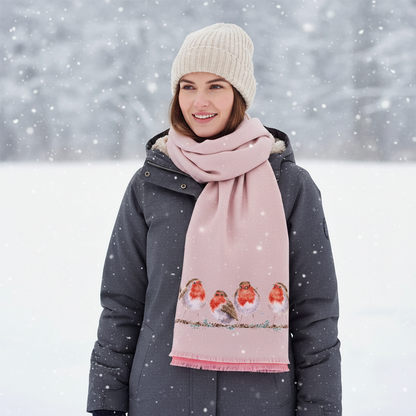 Wrendale Designs - Vörösbegy téli meleg sál