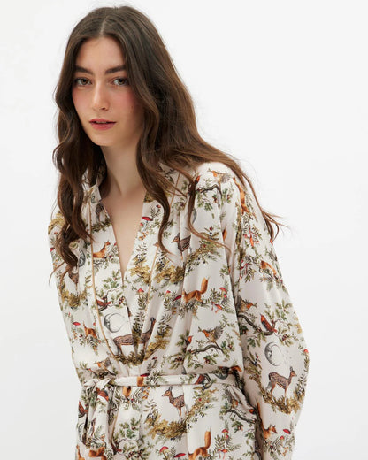 Éjszakai meseerdő kimono - kristály szürke