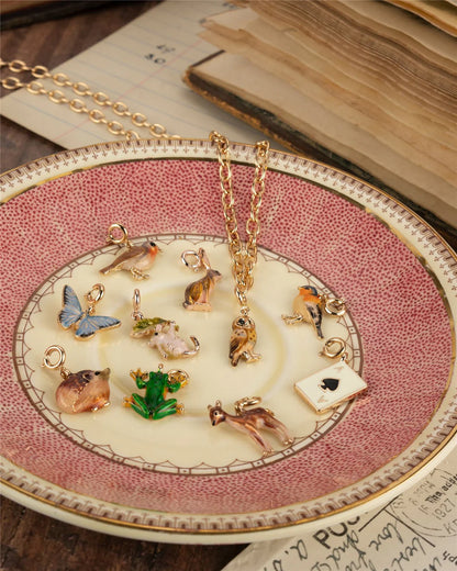 Kék pillangó zománcozott charm