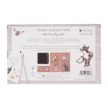 Wrendale Designs - The Country Set – Fa nyomdakészlet erdei állatokkal, 6 db