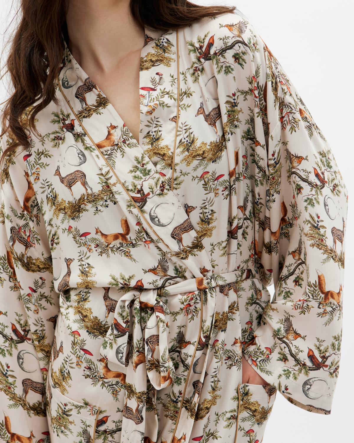 Éjszakai meseerdő kimono - kristály szürke