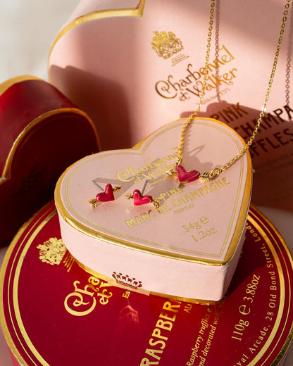 Lovestruck heart zománcozott nyaklánc