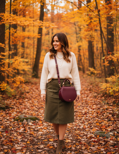 Liberty nyeregtáska - burgundi vörös